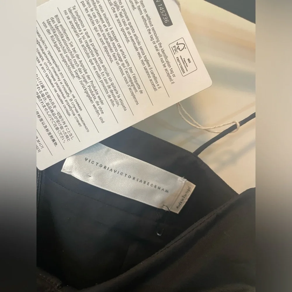 Victoria Beckham black cotton ruffled top US6 UK 10 $550 NEW - Picture 3 of 5